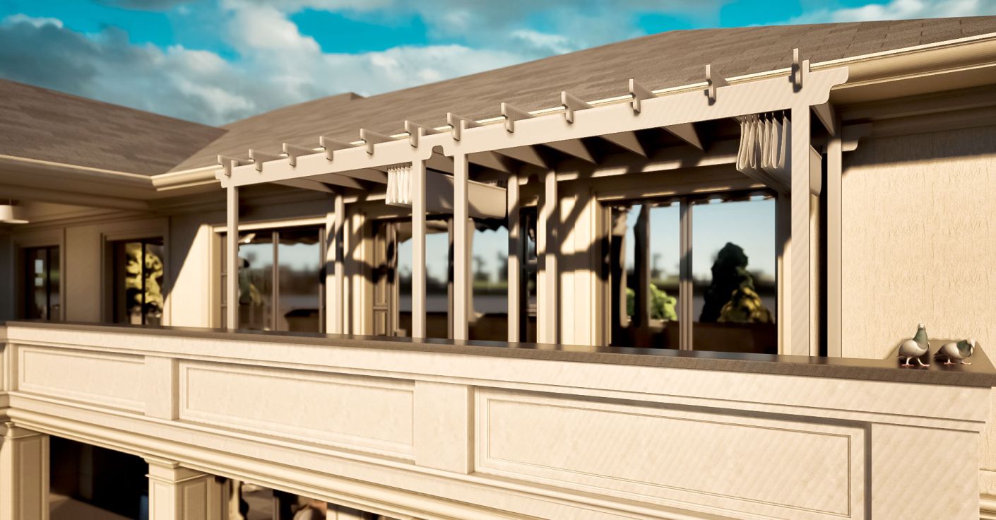 Balcony and Pergolas 3D Visualization